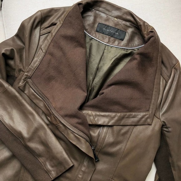Elie Tahari Andreas Lambskin Leather Jacket - Picture 6 of 9